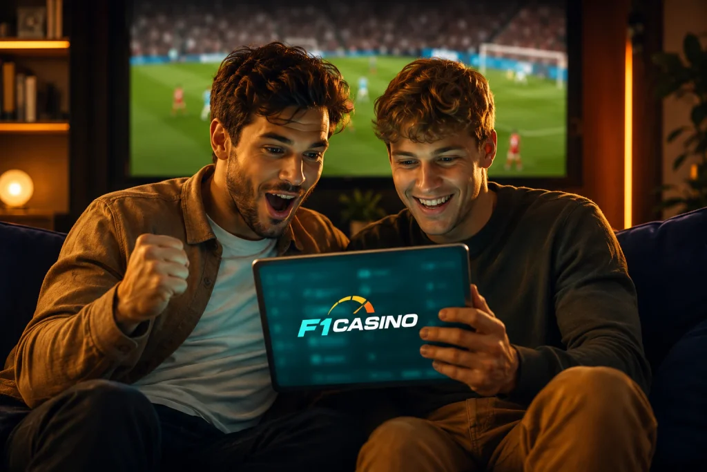 Tabletten futbol maçı takip eden iki genç adam